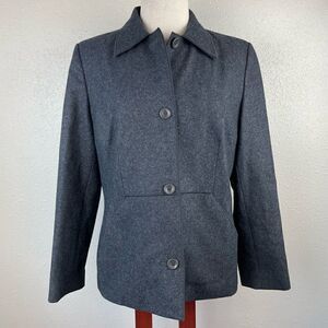 Harve Benard Grey Wool Dress Jacket Size 8 EUC